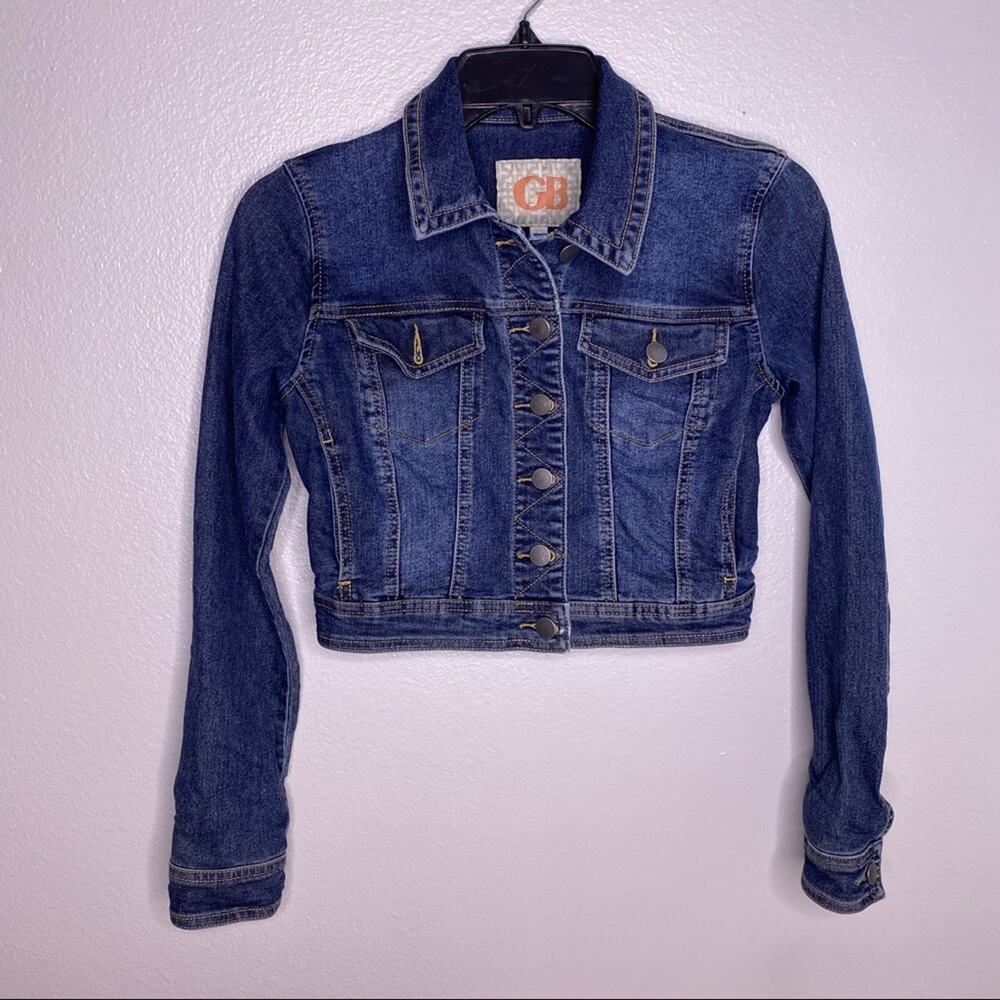 Gianni Bini Denim Crop Jacket Blue Sz extra small